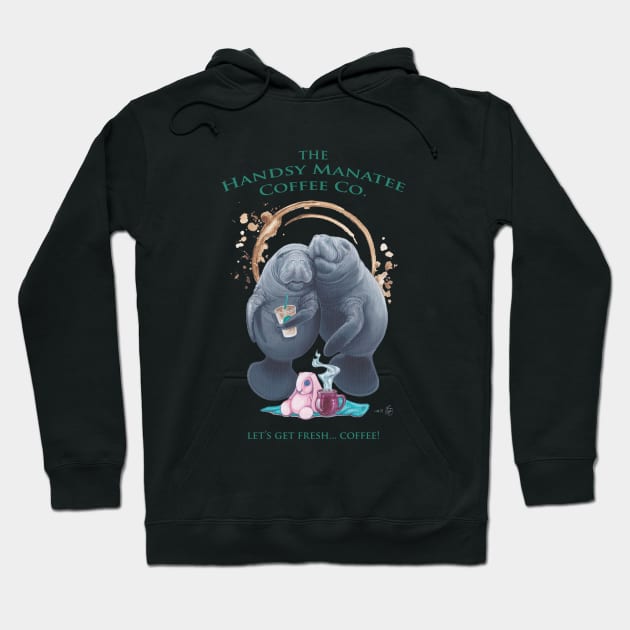 The Handsy Manatee Coffee Co. Hoodie by ardenellennixon